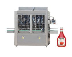 אריזת מילוי צנצנות עם רסק עגבניות